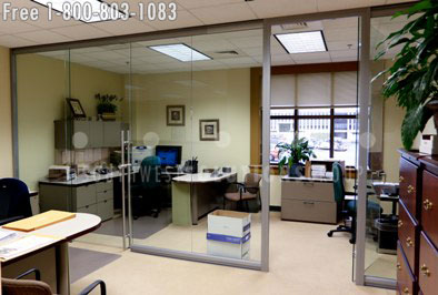 玻璃 - 办公室 - 隔板滑动门模块墙