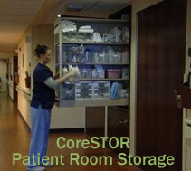 CoreSTOR病房供应柜医疗规划存储解决方案太空侠移动货架孟菲斯小石城，堪萨斯州，密苏里州